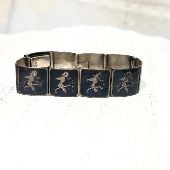 Vintage Sterling Silver Siam Bracelet, 1960's Vietnam Thailand Jewelry, Bracelet - Picture 1 of 17